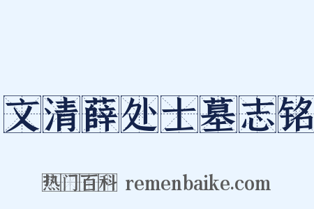 文清薛处士墓志铭是什么意思的图片